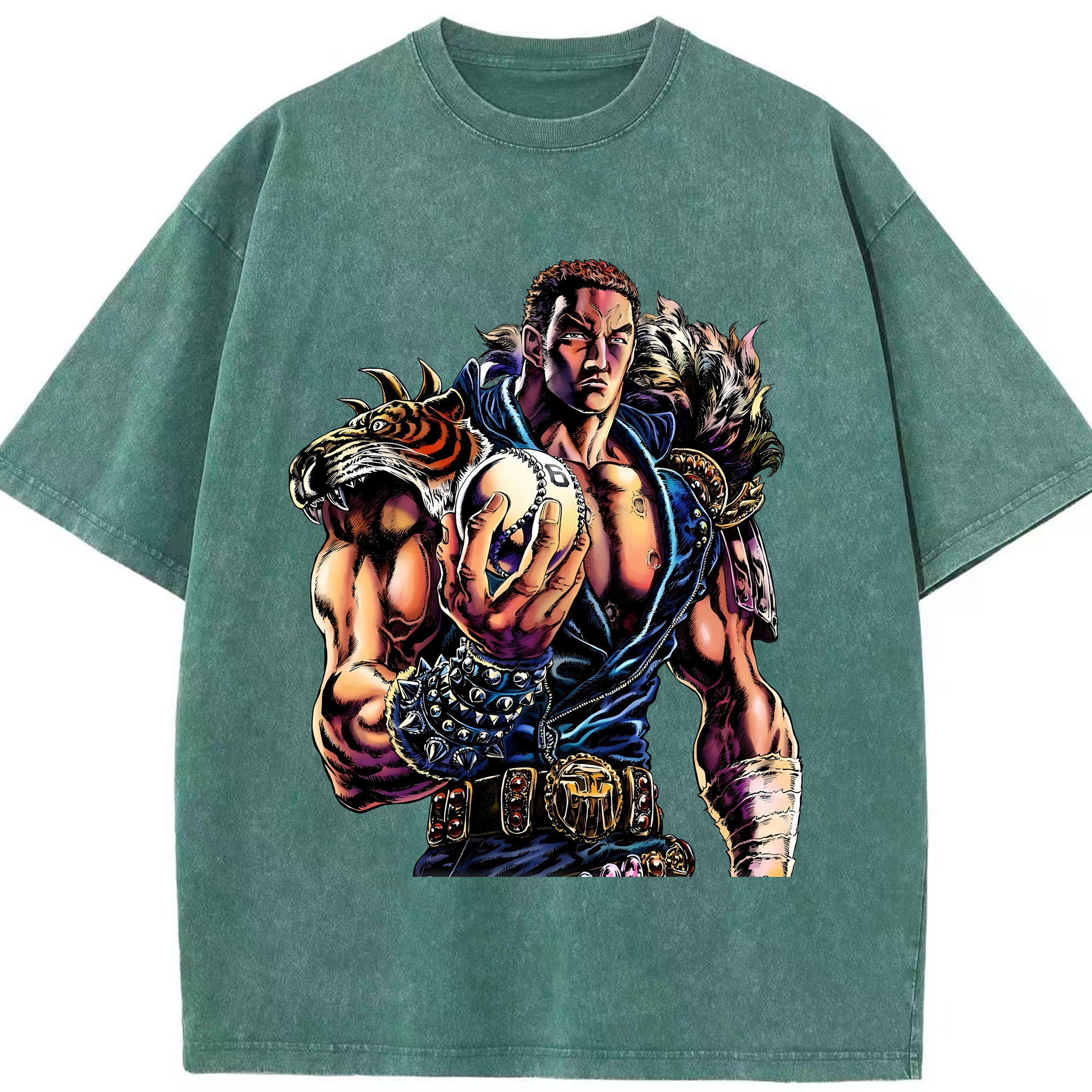 （画像用） 北斗の拳 Fist of the North Star 綿100% ヴィンテージ風 半袖Tシャツ（フロントプリント）